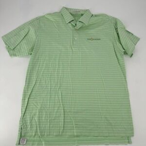 Peter Millar Mens The Players Championship Golf Polo Shirt M Green Stripe Short